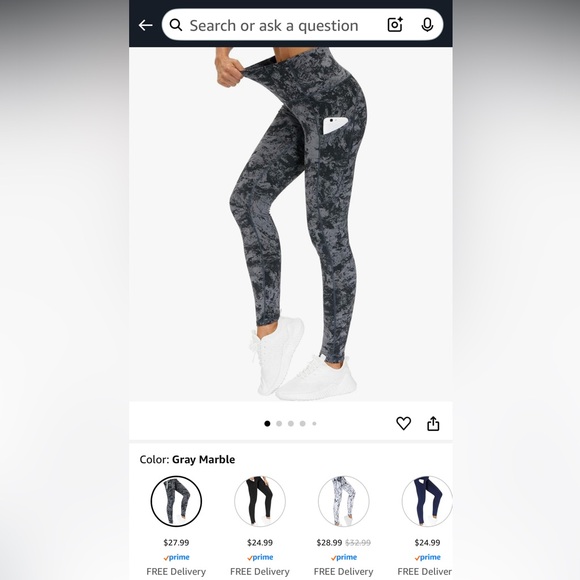 The Gym People Gray Marble Workout Leggings women’s size M - Picture 7 of 8